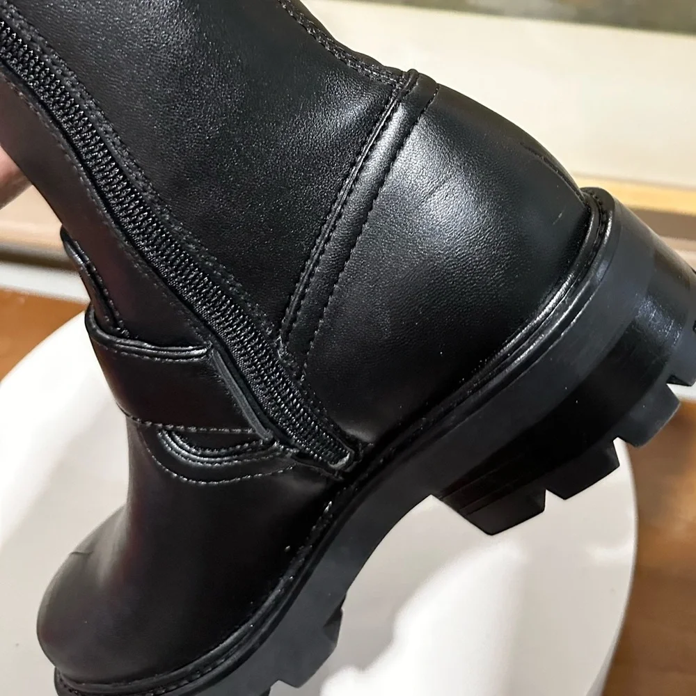 🌸MARC FISHER🌸 Ganven Lug Sole Biker Thigh-High Boots in Black Size: 6.5